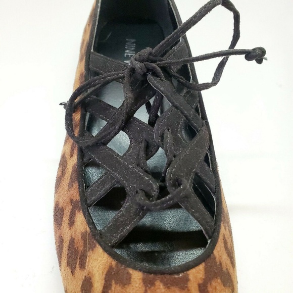 Nine West Animal Print Lace-Up Flats - Picture 4 of 7